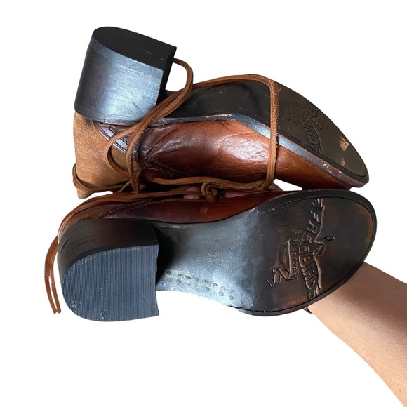 Freebird by Steven Brown Distressed Casey Leather Ankle Boot in Cognac Size 6 - Picture 8 of 8